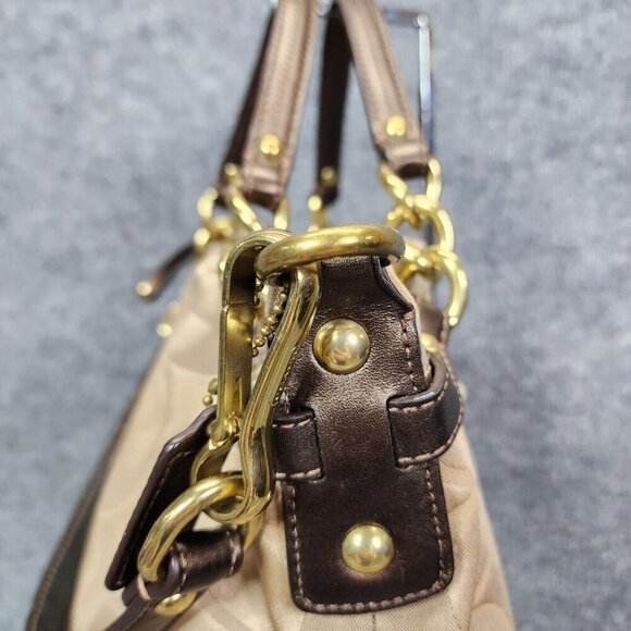 Coach Brooke F17183 Brown Sateen Signature Shoulder Bag Chain Straps F17183 - Picture 7 of 16